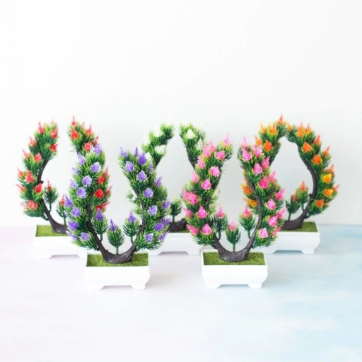 Cespo di foglie artificiali in vaso