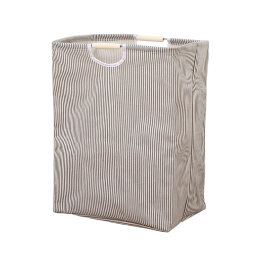 Cesta de lavandería plegable de 40 x 27 x 53 cm, cesta de tela impermeable con asas, diseño de rayas, cesta de almacenamiento para ropa sucia, hogar