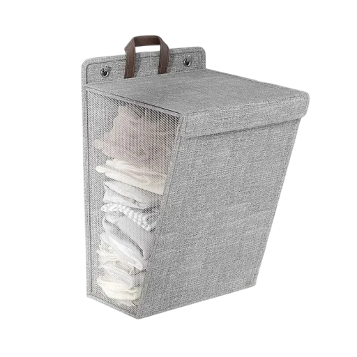 Cesto da parete pieghevole 43 x 36 x 12 cm Risparmio di spazio Cesto in plastica sospeso Design pieghevole Bagno Camera da letto Organizzazione domestica