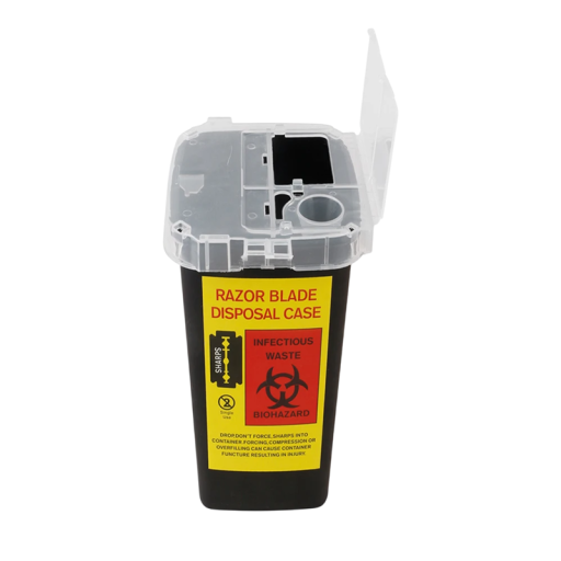 Cesto de reciclaje para cuchillas 1 litro Accesorios de barbería Caja segura para la eliminación de cuchillas Contenedor para hojas desechadas para afeitado y peluquería