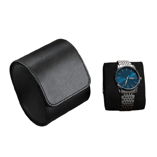 Cestovní pouzdro na hodinky s odnímatelným polštářkem 8x10x7 cm PU kůže semišový vnitřek pro uložení na cesty