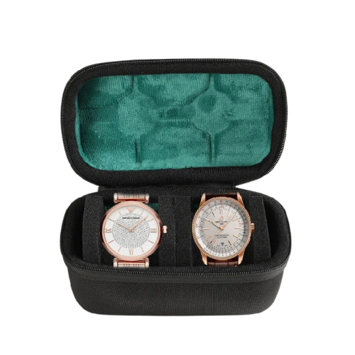 Cestovní pouzdro na hodinky se 2 sloty pro hodinky do 5,5 cm ochranný organizér více barev přenosný box na cesty