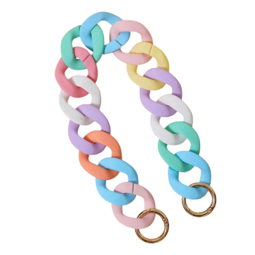 Chain Strap for Handbag 40 cm Colourful Plastic Chain with Round Carabiner Replacement Handle for Handbag Stylish Chain for Bag