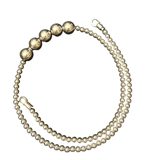 Chaîne décorative en acier avec billes à 5 grandes billes de 26 mm en acier inoxydable 304 bracelet collier et pendentif de voiture gris pour l'autodéfense