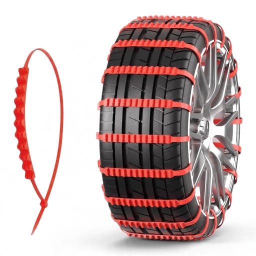 Chaînes à neige antidérapantes 40 pcs Bandes en plastique pour pneus Universelles pour voiture SUV MPV et camion Sur neige, boue et sable