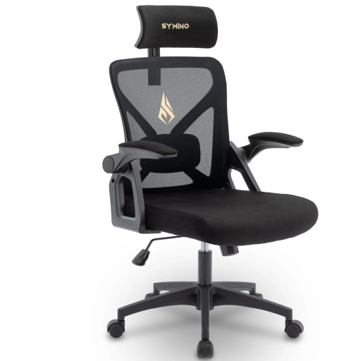 Chaise de bureau pivotante Réglable en hauteur Accoudoirs Appuie-tête Fonction basculante Assise 52 x 51 x 7 cm