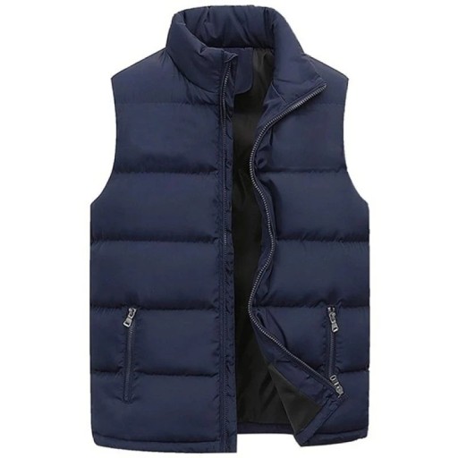 Chaleco acolchado de otoño para hombre, impermeable, aislante, con cremallera y bolsillos, ligero y aislante para uso diario.