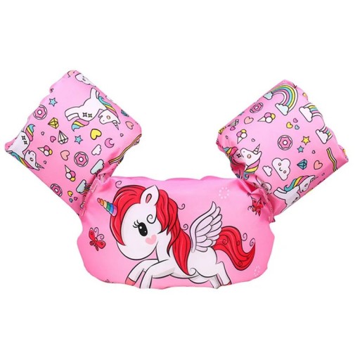Chaleco de natación para niños Rooxin Flotadores de espuma con mangas Unicorn Bóvedas de piscina seguras para bebés y niños Mejor que los flotadores inflables