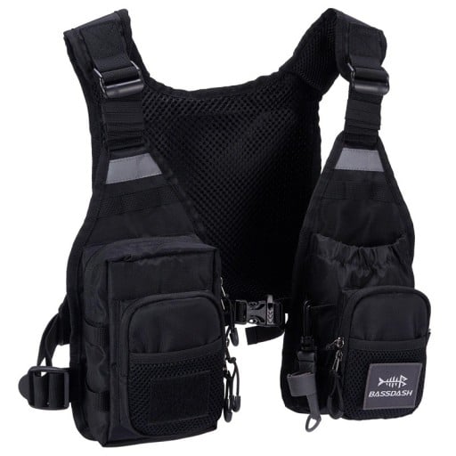 Chaleco táctico para hombres con bolsillos con cremallera chaleco ligero de poliéster con bolsillos de almacenamiento para pesca