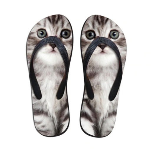 Chanclas de mujer con motivo de gato
