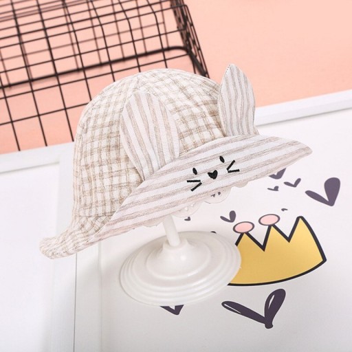 Chapeau à carreaux pour enfants avec oreilles