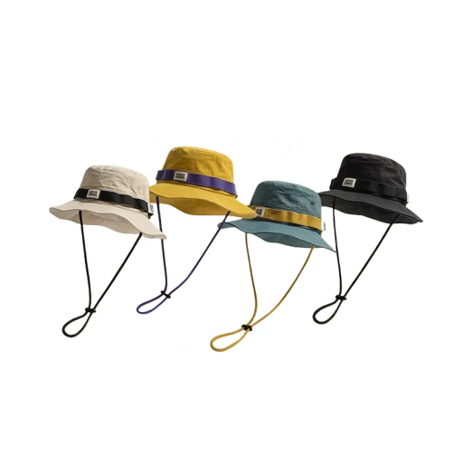 Chapeau de soleil d'été en coton 56–58 cm avec cordon sous le menton Chapeau de protection stylé contre le soleil pour la plage, la randonnée et les loisirs