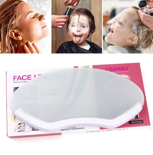 Chapeaux de protection jetables pour le maquillage du haut du visage 9 x 20 cm 100 pcs Couvre-yeux, nez et front en plastique transparent pour salons de beauté