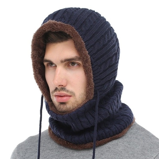 Chapéu de inverno masculino com gola