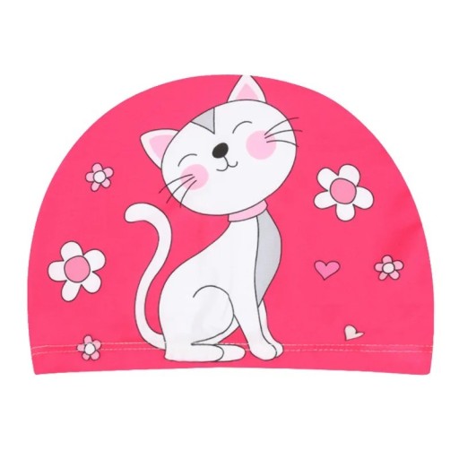 Chapéu de natação infantil à prova de água Chapéu de piscina com estampado de gatinhos Equipamento de natação para crianças V232
