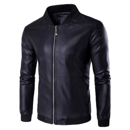 Chaqueta de cuero para hombre negra A1823