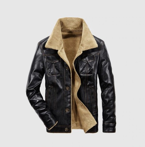 Chaqueta de hombre con pelo de piel sintética J2044