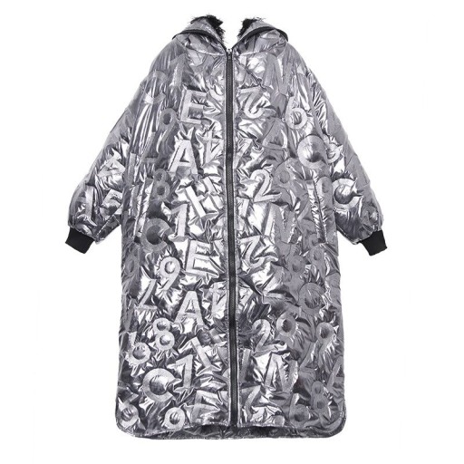 Chaqueta de invierno de mujer color plata
