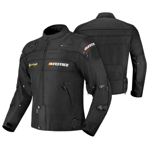 Chaqueta de moto negra para hombre con protectores Chaqueta de moto protectora con ventilación Chaqueta deportiva con refuerzos Chaqueta ajustable para una conducción segura