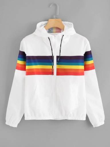 Chaqueta de primavera para mujer con arcoíris P2366