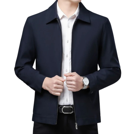 Chaqueta formal de hombre con cuello Elegante chaqueta de primavera con cremallera Elegante chaqueta de camisa Chaqueta de oficina Aspecto formal