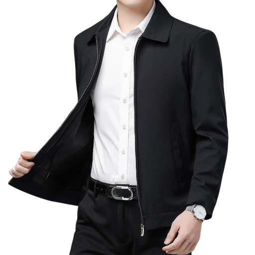 Chaqueta formal de hombre con cuello Elegante chaqueta de primavera con cremallera Elegante chaqueta de camisa Chaqueta de oficina Aspecto formal