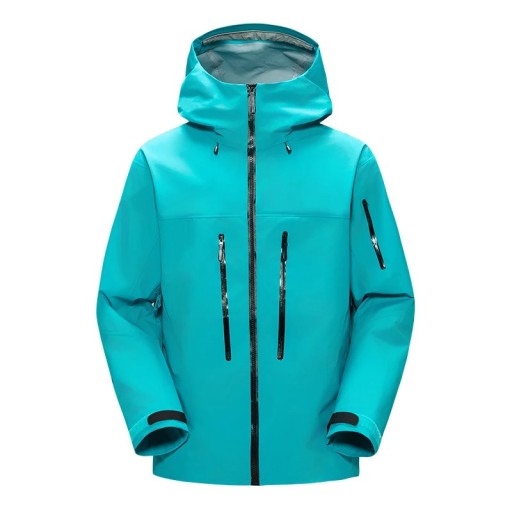 Chaqueta impermeable para exteriores para hombre con capucha Bolsillos con cremallera Puños ajustables Material transpirable Chaqueta cortavientos para deportes y senderismo