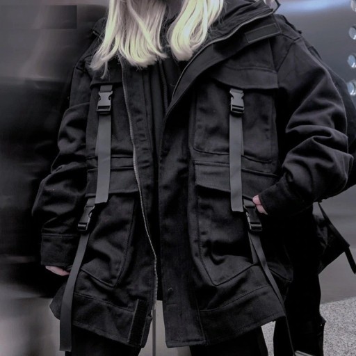 Chaqueta oversize de mujer, color negro