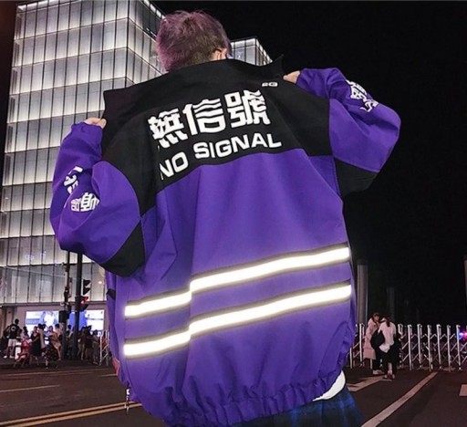 Chaqueta reflectante para hombre color morado