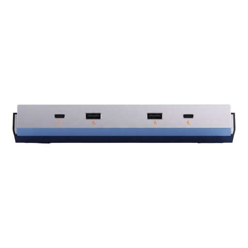 Charging Dock for Tesla Model Y Juniper 2025-2026 and Model 3 Highland 2024-2026 4 USB-C and USB Ports Up to 65 W Silver For Centre Console