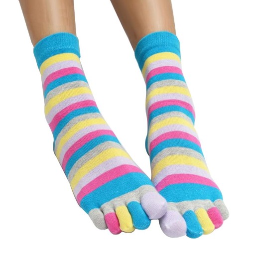 Chaussettes à doigts rayées