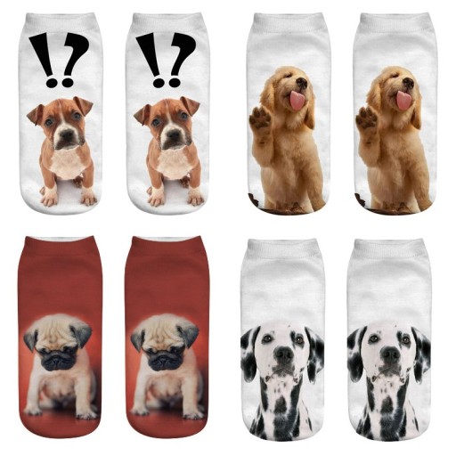 Chaussettes de cheville pour femmes avec chien A667