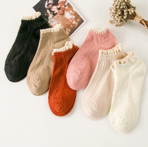 Chaussettes de cheville pour femmes avec volants