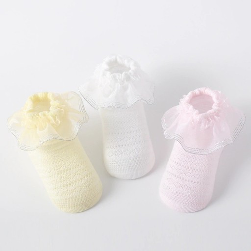 Chaussettes de cheville pour filles avec volants