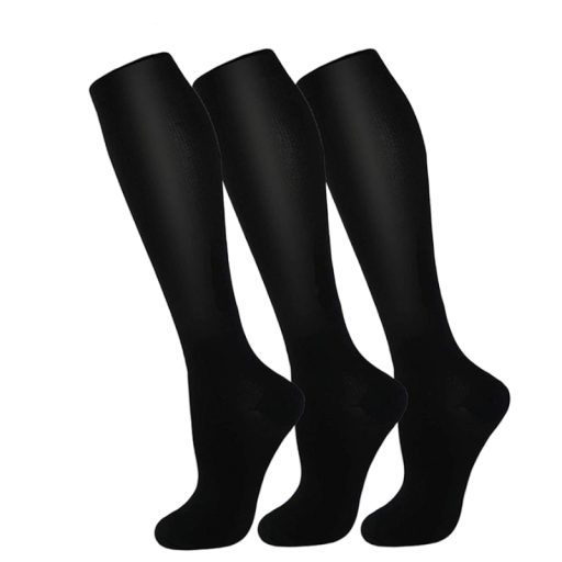 Chaussettes de compression contre les varices Chaussettes de compression en coton pour le sport 3 paires
