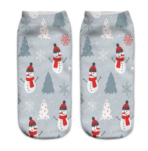 Chaussettes de Noël pour femmes avec impression 3D de bonhomme de neige