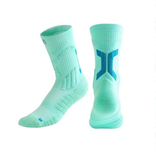 Chaussettes de sport antidérapantes unisexes respirantes élastiques mi-mollet course football entraînement