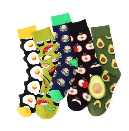 Chaussettes longues pour hommes avec imprimé de nourriture