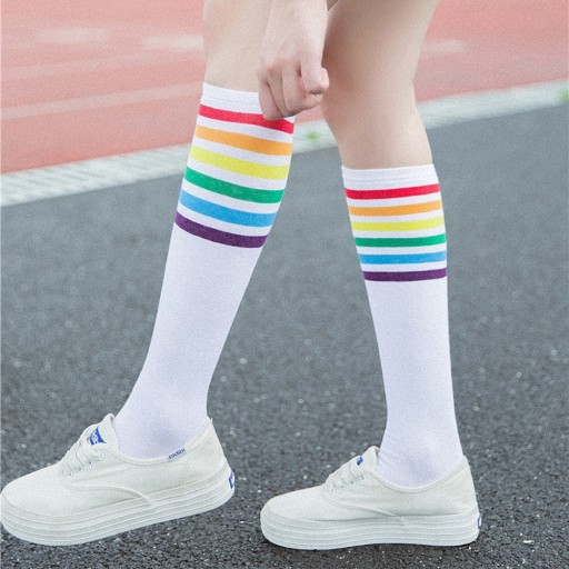 Chaussettes montantes à rayures