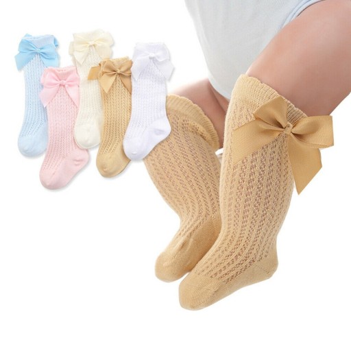 Chaussettes montantes pour enfants avec nœud