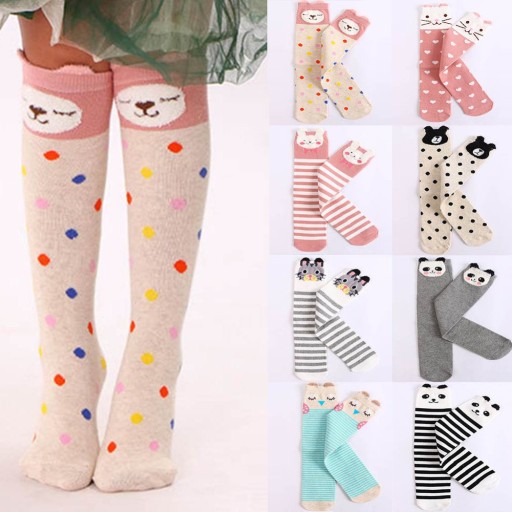 Chaussettes montantes pour filles avec des animaux