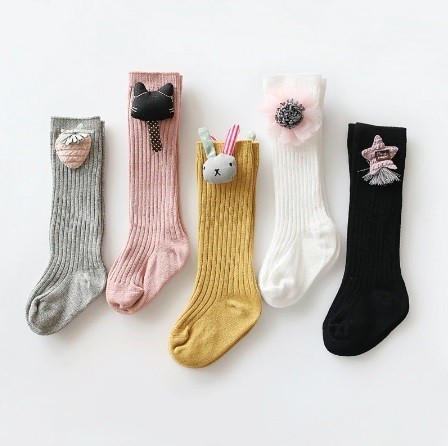 Chaussettes montantes pour filles avec ornement