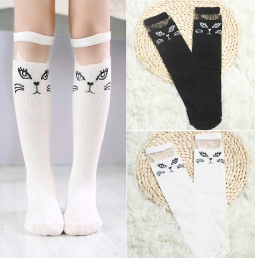 Chaussettes montantes pour filles - Chaton A1504