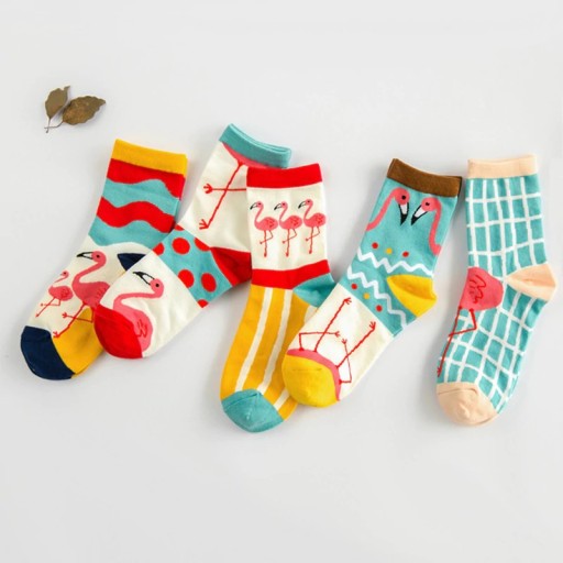Chaussettes pour femmes avec des flamants roses