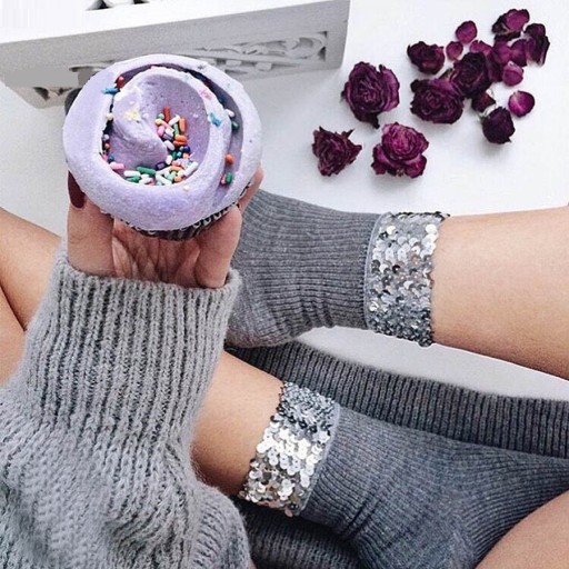 Chaussettes pour femmes avec des paillettes