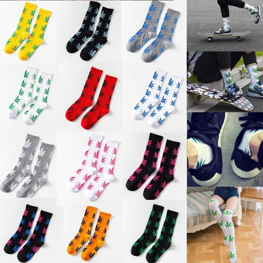 Chaussettes pour hommes avec motif de marijuana