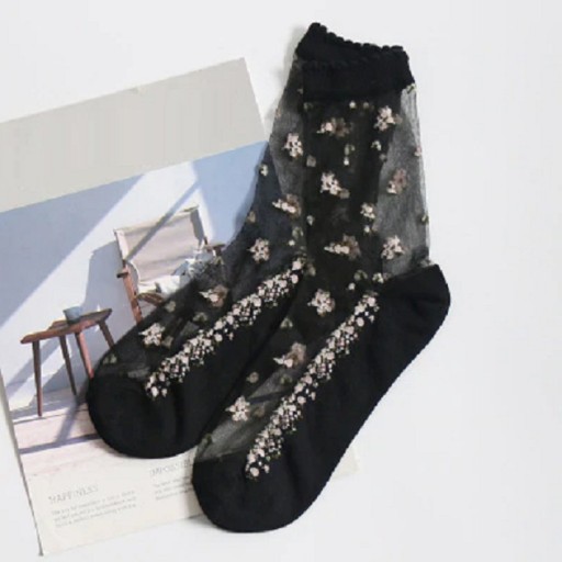 Chaussettes transparentes pour femmes Black