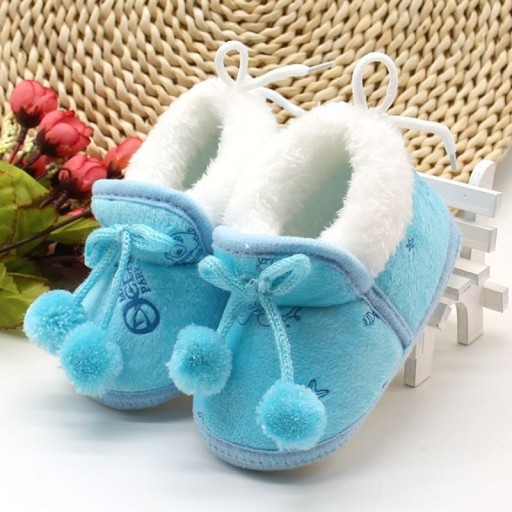 Chaussons d'hiver pour enfants avec pompons