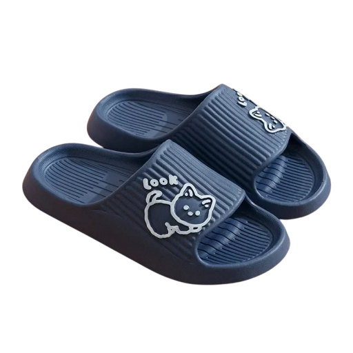 Chaussons d'intérieur pour femmes avec un motif de chat mignon Chaussons légers et doux Semelle ergonomique Chaussons stylés pour un usage quotidien