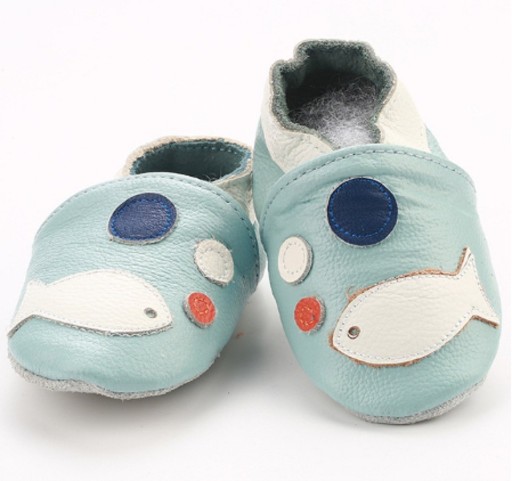 Chaussons en cuir pour enfants avec des animaux